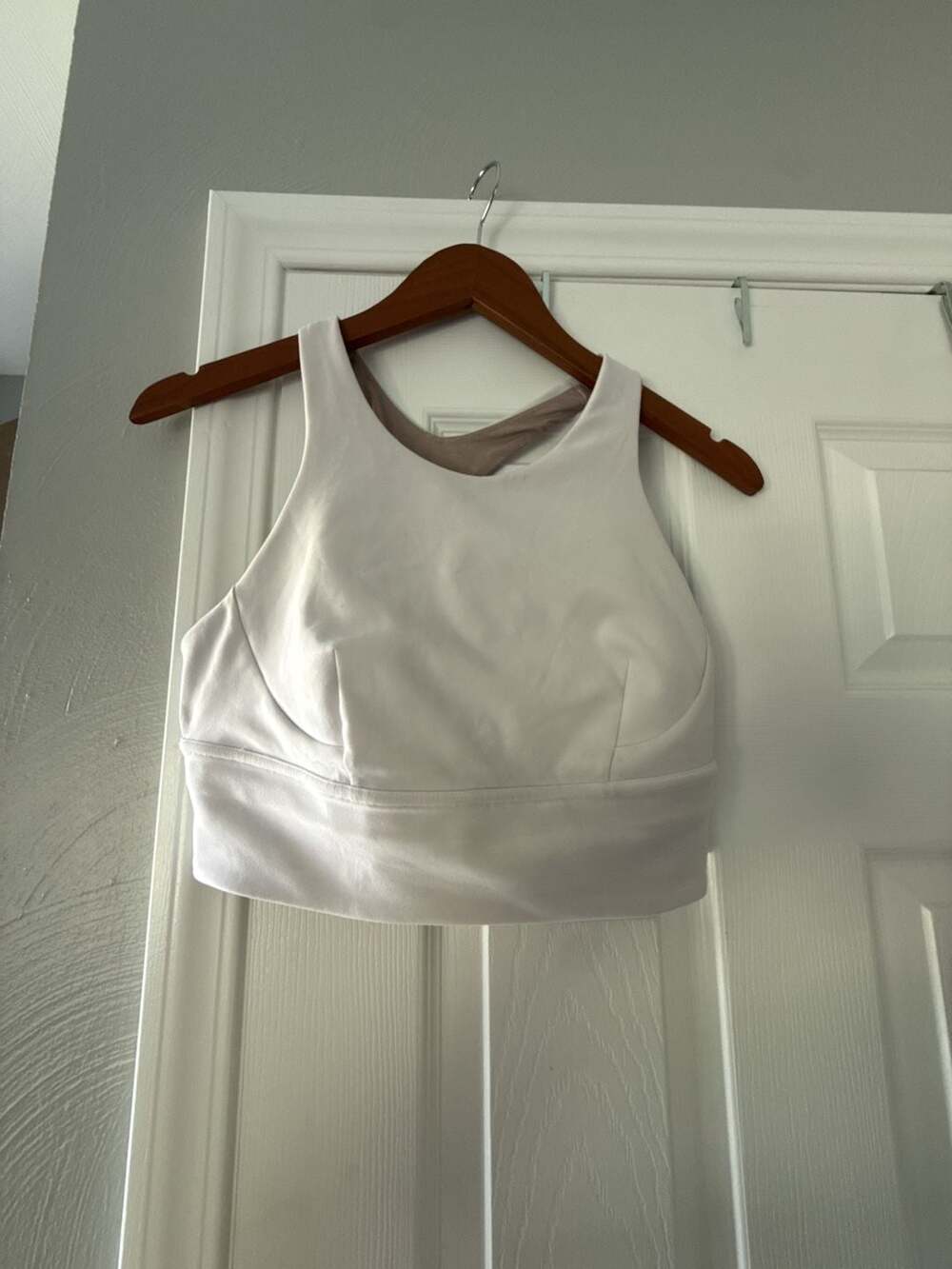 Lululemon Free To Be Serene Bra High Neck Long Line Size 10 White